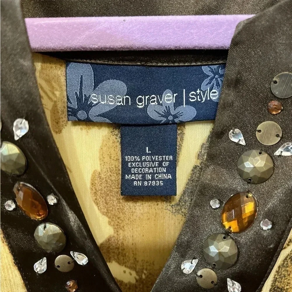 Susan Graver Sheer Blouse NWOT Large - Picture 3 of 9